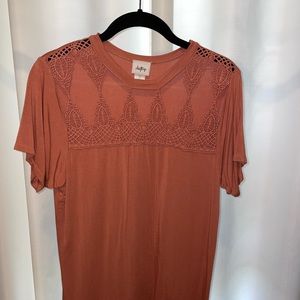 Blush cutout tee
